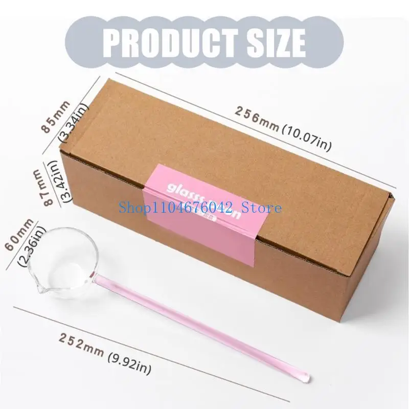 5asd 2 قطعة مغارف زجاجية مقاومة للحرارة مغرفة صابون للحساء وملعقة قهوة