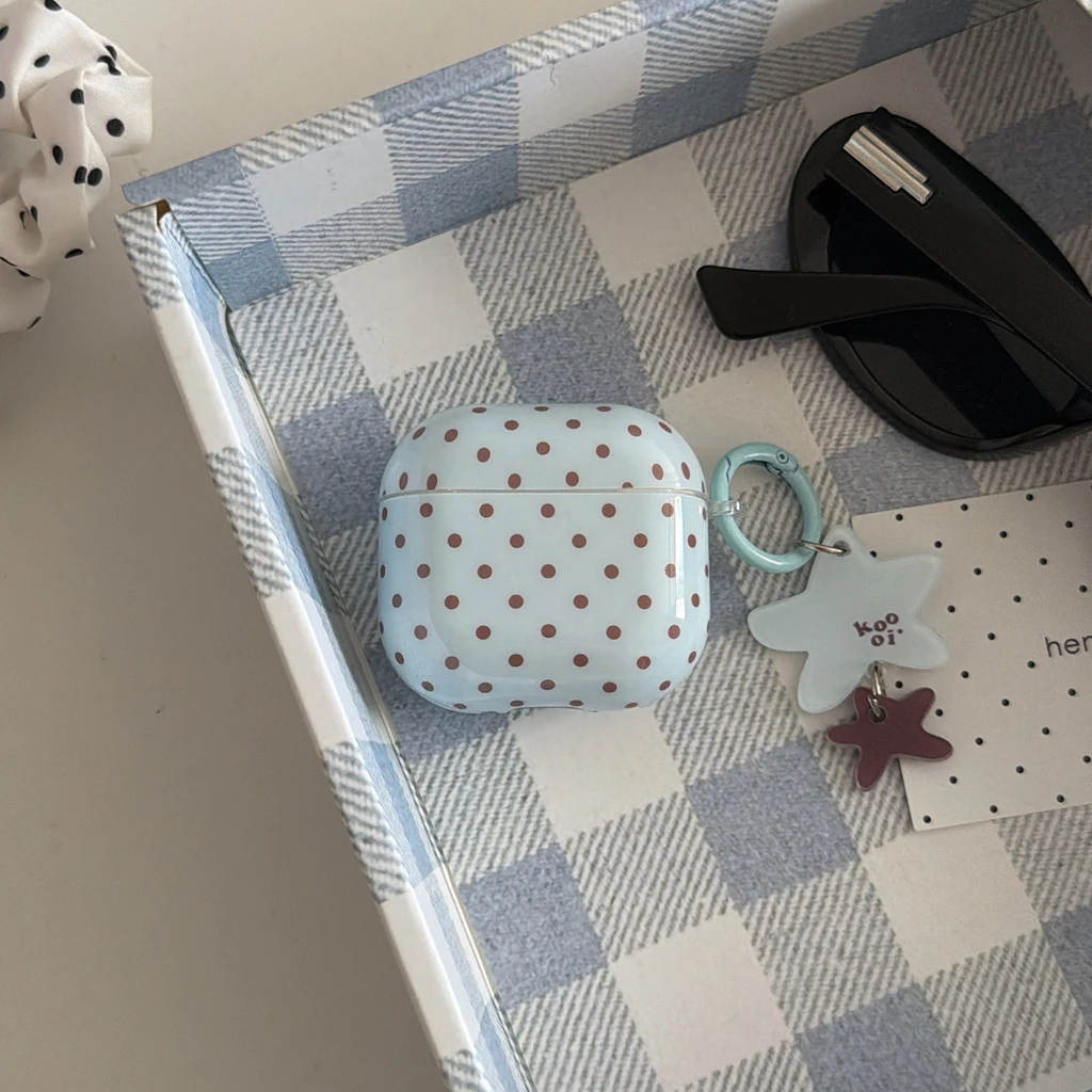 Fashion Gentle Blue Polka Dot With Star Pendant Shockproof P