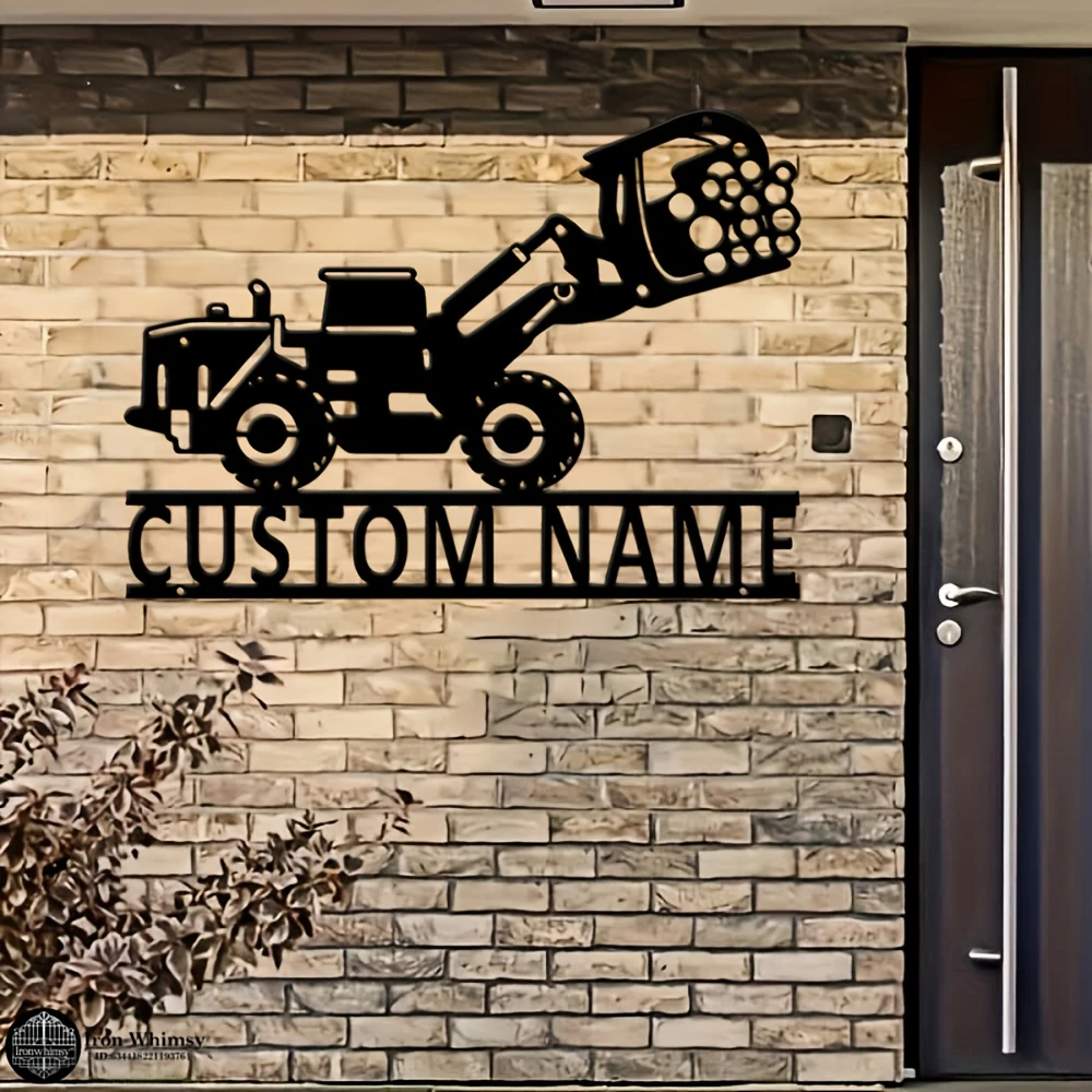 Personalized Laser Engraved 2D Plane Wheel Loader Metal Plaque Decorative Art Style Rust-resistant Weatherproof Iron Art Wall De