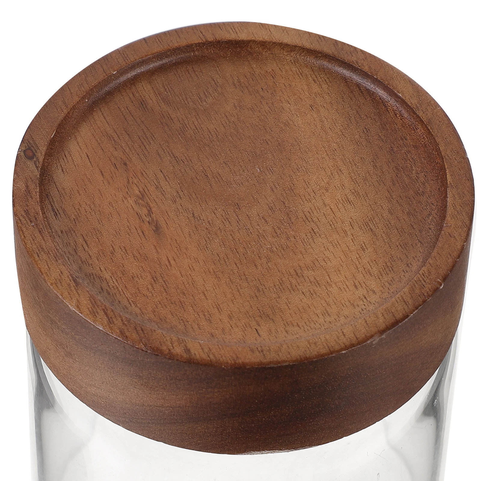 

High Borosilicate Glass Storage Jar 8cm 330ml Sealed Wood Lid Kitchen Canister for Coffee Beans Tea Grains Spices Dry Food Jars