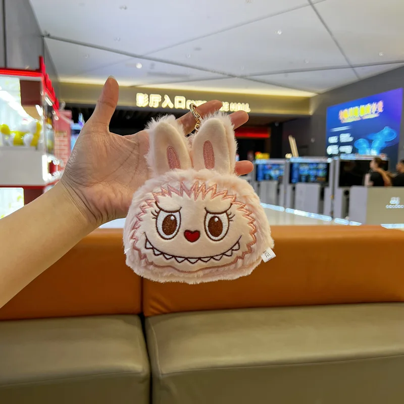 Lisa Same New Labubu Wallet Kawaii Children Plush Bag Cartoon Cute The Monsters Bag Student Leisure Portable Bag Gift