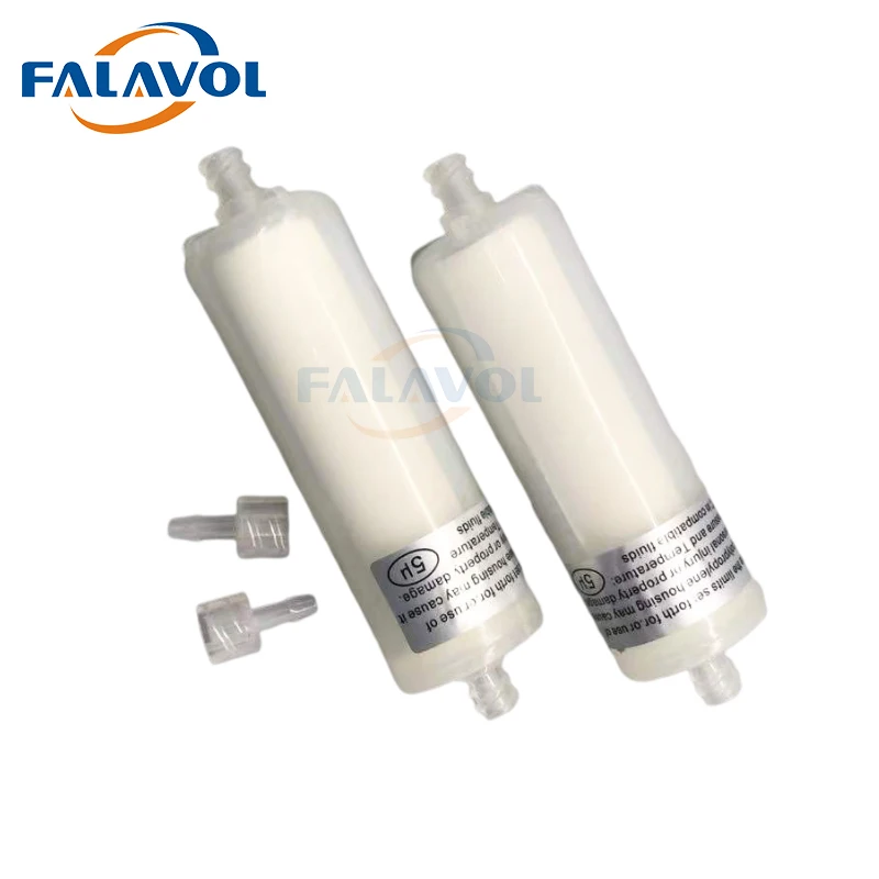 FALAVOL 10 Pcs UV/Eco Solvent 5u Long Ink Filter for Flora Gongzheng Infiniti UV Flatbed Inkjet Printer Ink Filter Damper