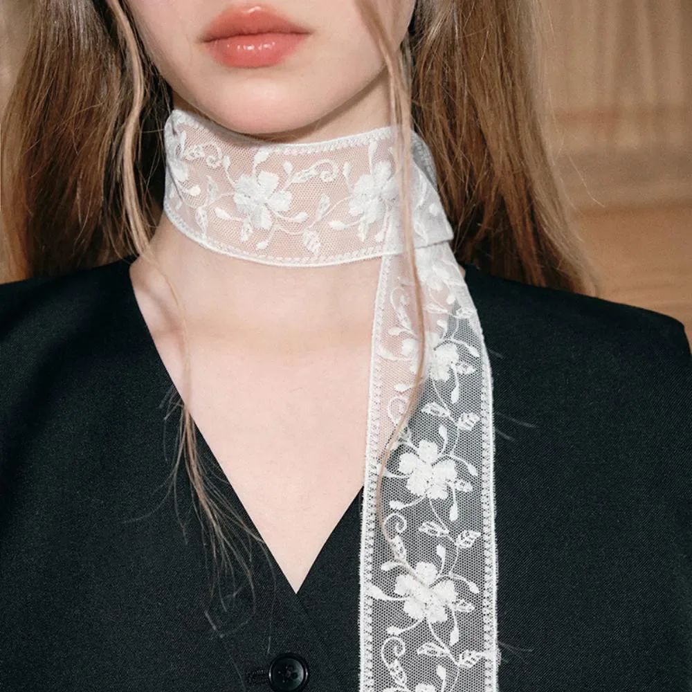 

180CM Italian Lace 24ss Belt Ins Thin Silk Scarf Spring and Summer All Decorative Scarf Fashion Accessories