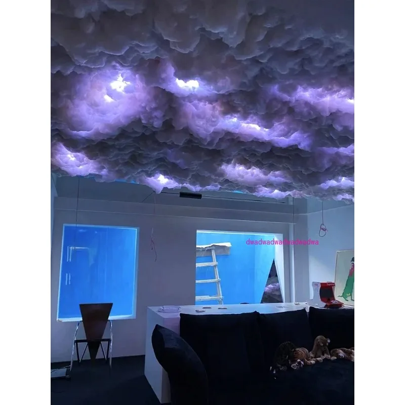 فانوس Thundercloud الملون، جو سحابي داخلي، برق، سحابة داكنة، أضواء زخرفية، غرفة رياضية إلكترونية، نص يقتل DIY
