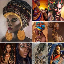 African Woman Portrait Canvas Poster and Prints Modern Home Bedroom Decoration Mural Black Woman Canvas Painting Wall Art Decor
