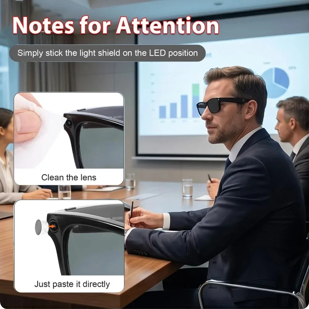 Osłona przeciwsłoneczna LED do okularów Ray-Ban Meta Wayfarer/Skyler/Headliner Gen1&2/Oakley Meta HSTN, nakładka przeciwsłoneczna wielokrotnego użytku — zdjęcie produktu 3