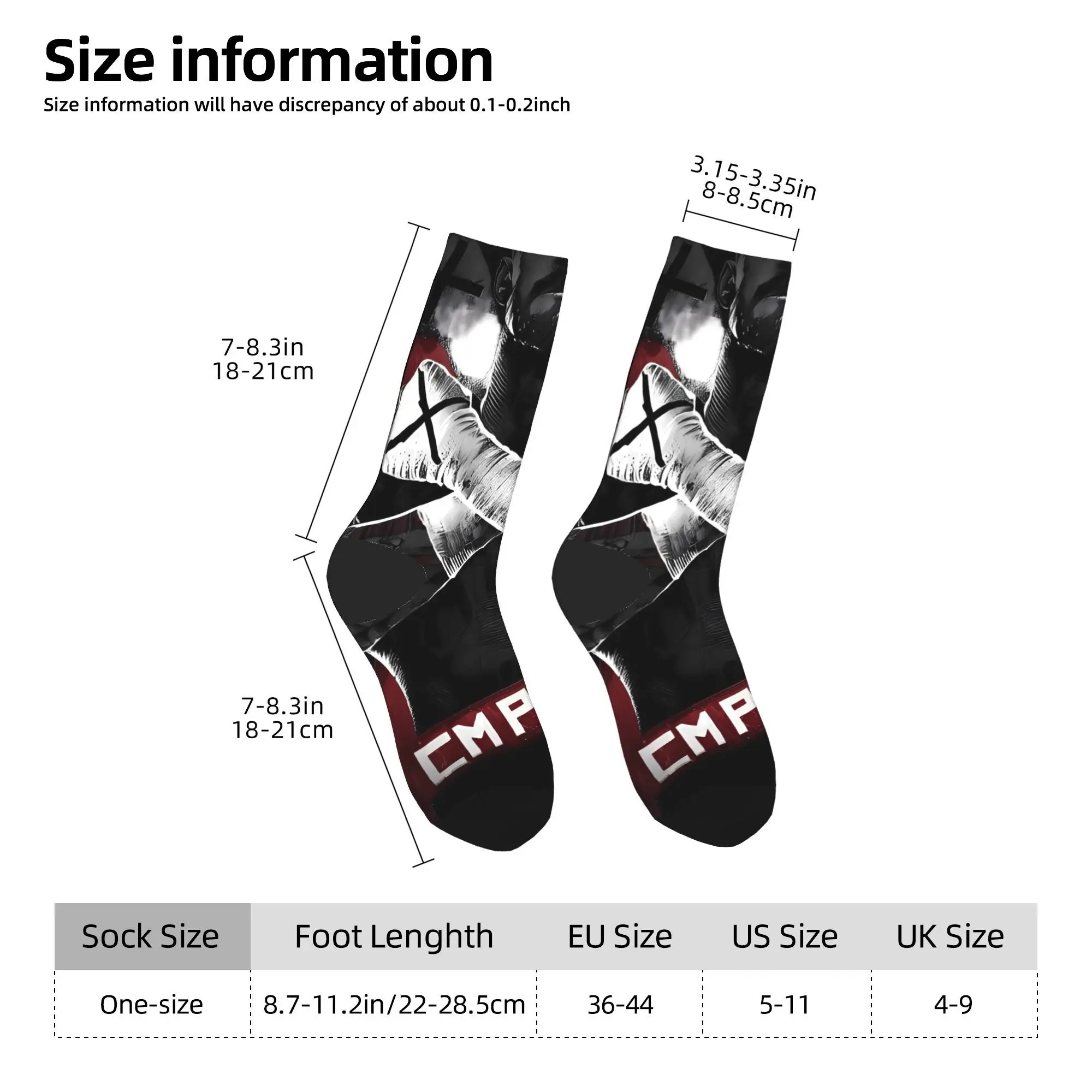 CM 펑크 레슬링 양말 패션 스타킹 겨울 미끄럼 방지 남성 양말 중간 부드러운 디자인 러닝 양말