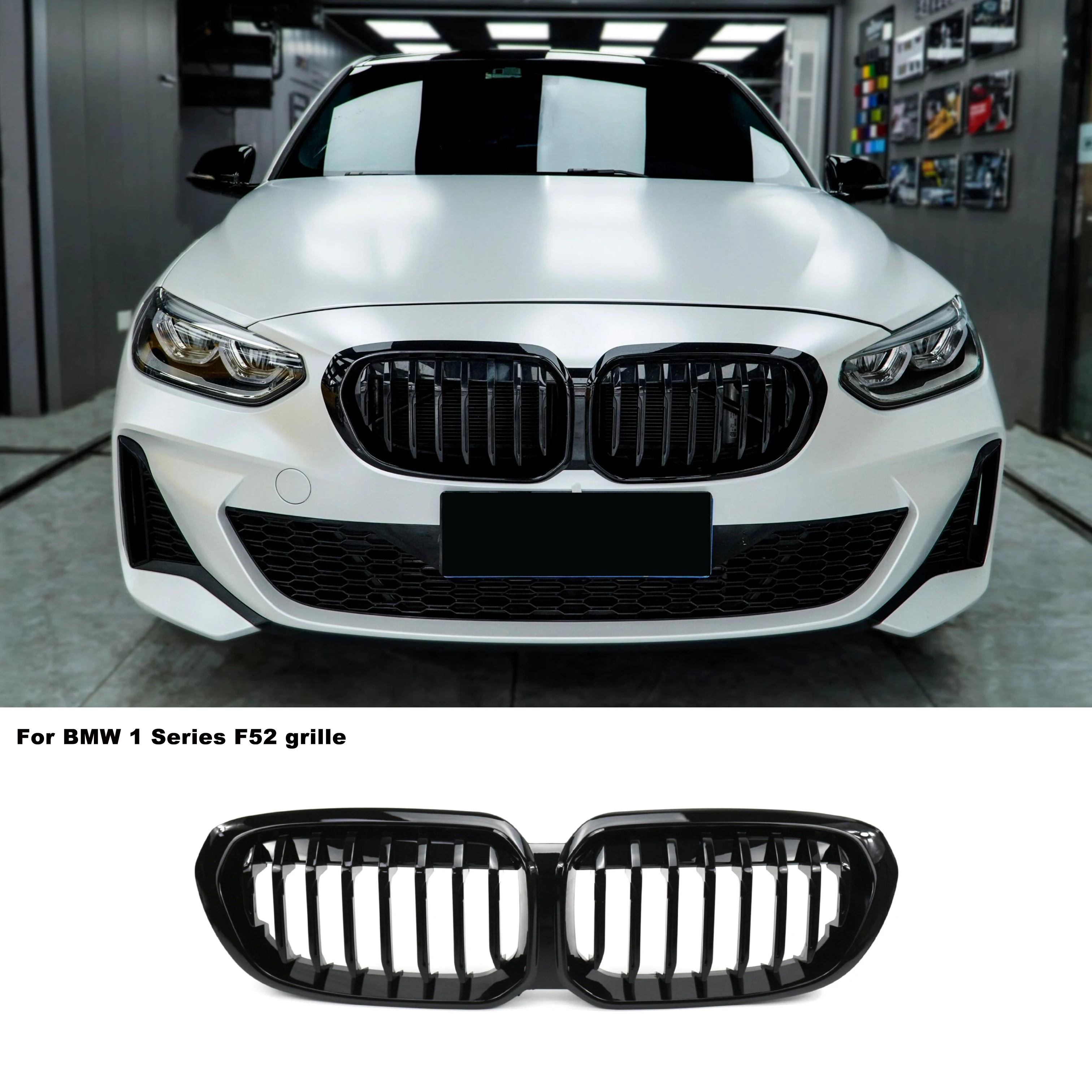 Front Kidney Grille For BMW 1 Series F52 Grille Modified With Black Sports Decoration 120i125i118i Single Pole Lntegrated Grille