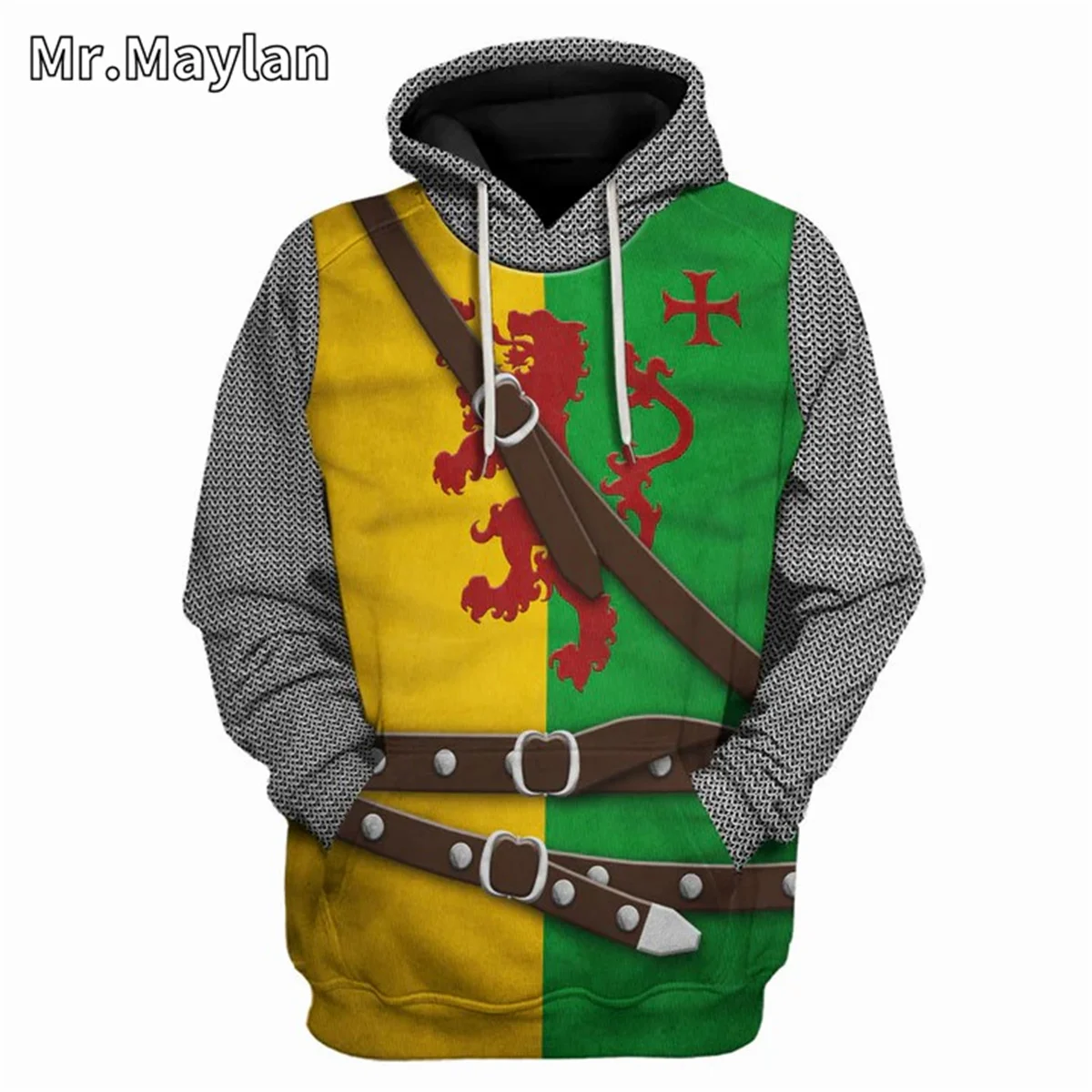 Medieval Knights Armor Cosplay Costume 3D Print Unisex Hoodie Men Sweatshirt Streetwear Zip Pullover Casual Jacket Tracksuits-03