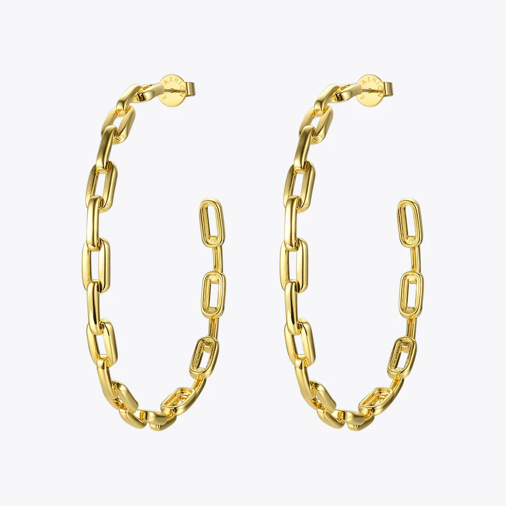 

Enfashion Pure Form Link Chain Hoop Earrings For Women Big Circle Hoops Gold Color Earings Jewelry Aros Orecchini Cerchio EF1083