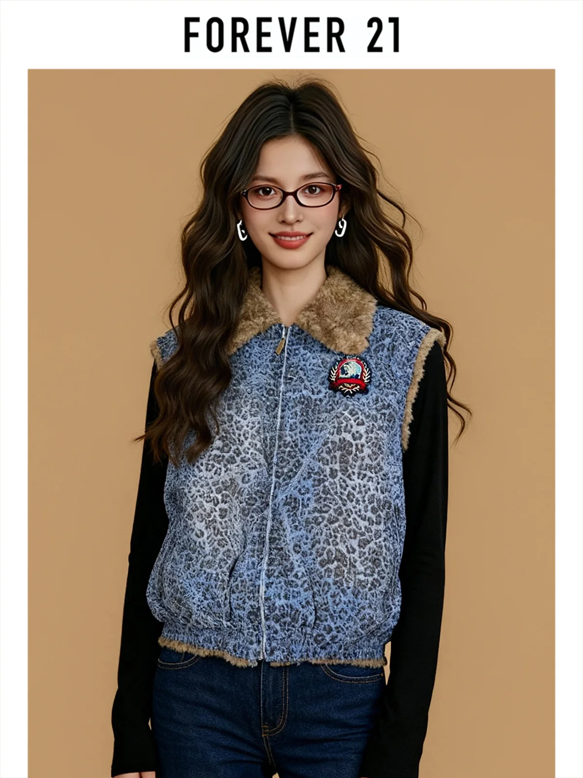 

Жилет женский Forever 2 American Retro Faion Plu Design, осенне-зимний, модный, теплый, универсальный, на молнии...