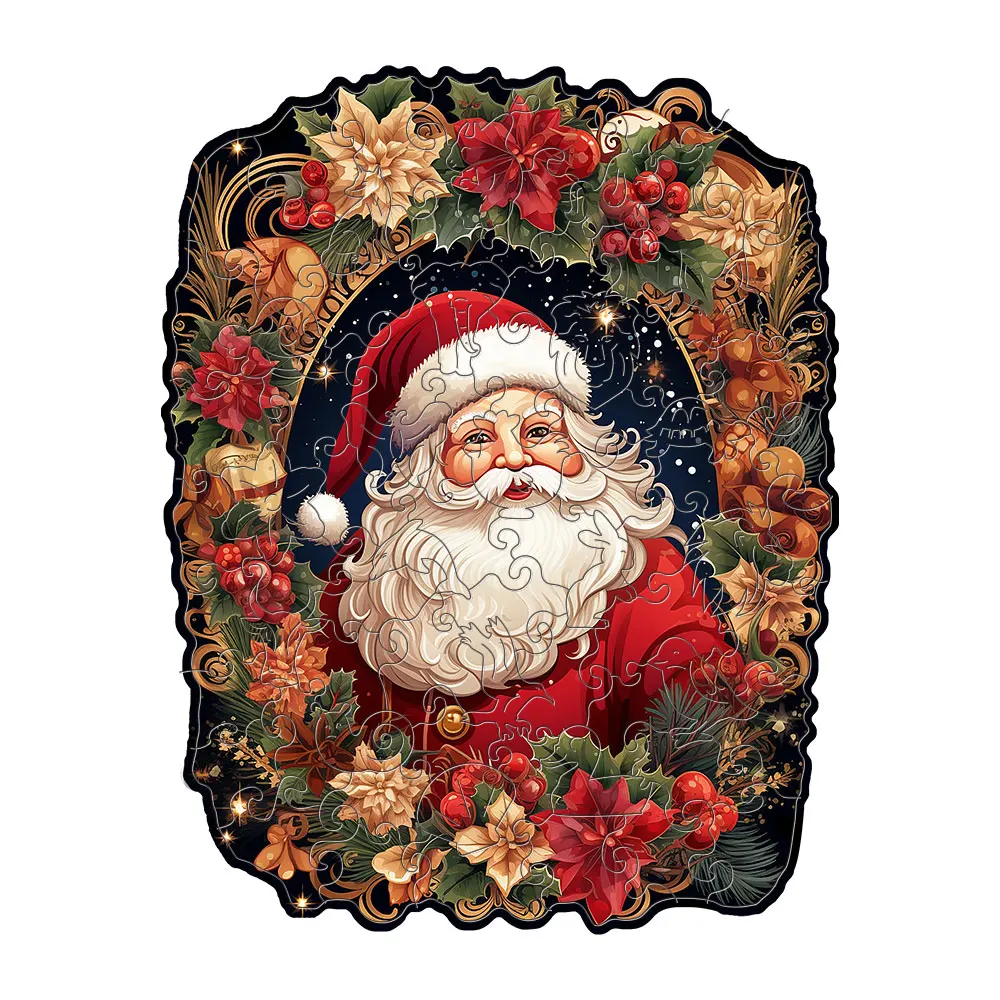 

Wooden Puzzle Santa Claus Personalized 3D Puzzle Adult Children's Gift Education Children's Toys Family High difficulty Interact