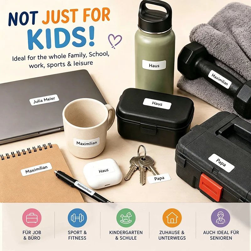 Personalized Labels, Self-Defined Name Tags, for School Supplies, Lunch Boxes, Books, Water Bottles, Self-Adhesive Stickers