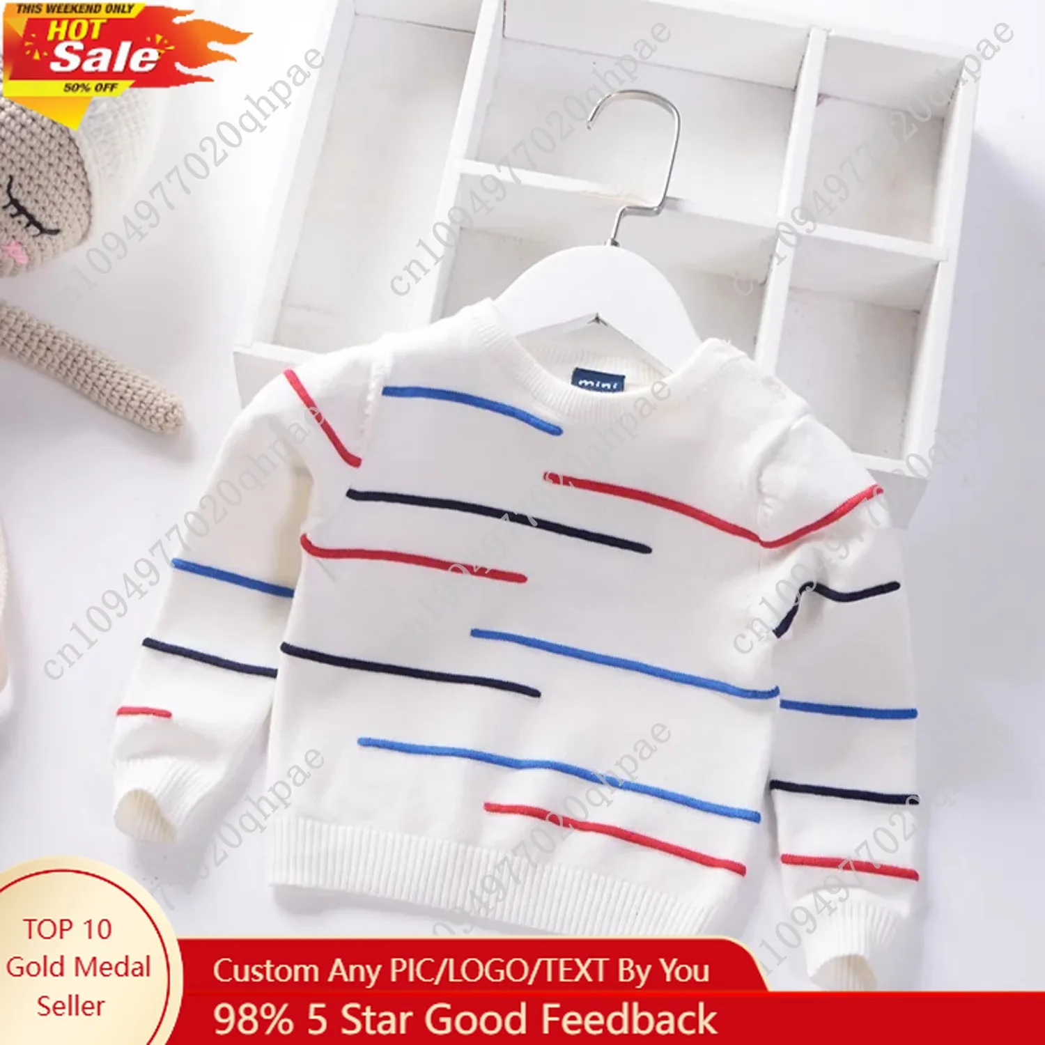 

Striped Boys Sweaters Toddler Baby Pullover Cotton Children's Clothes