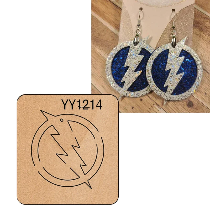 JK -Leather Earring Die/ Tampa Bay/Lightning EarringYY1214Is Compatible With Most Manual Die Cut