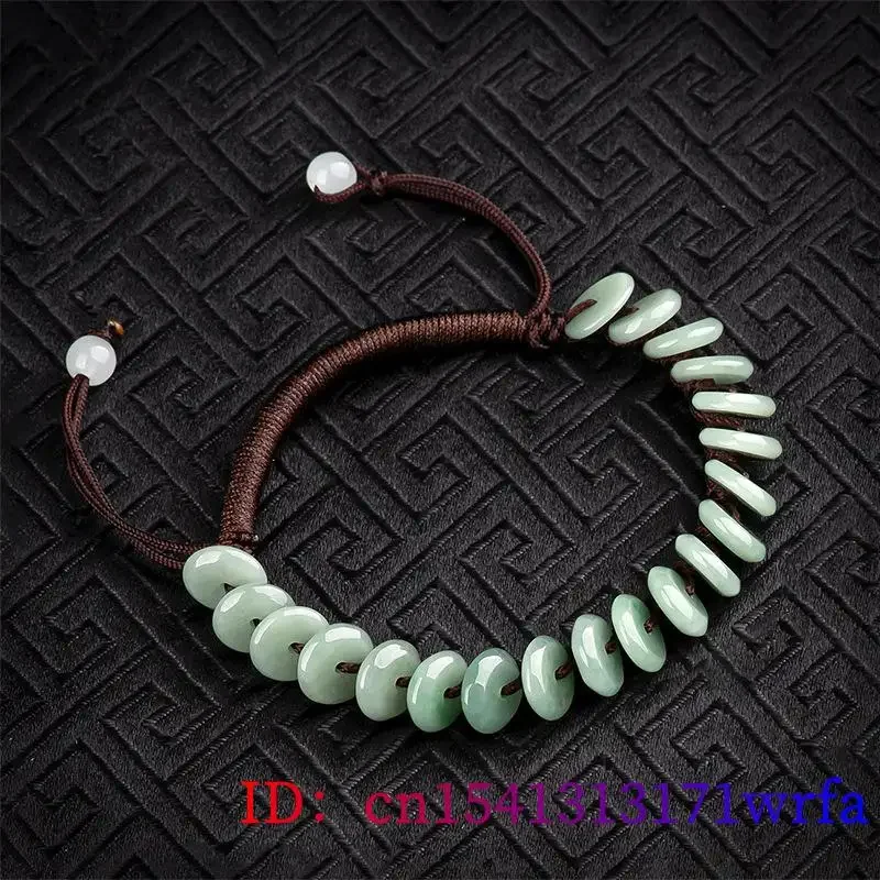 Burmese Jade Donut Bracelets Luxury Women Vintage Gifts Accessories Man Designer Jewelry Natural Jadeite Real Green Men Amulet