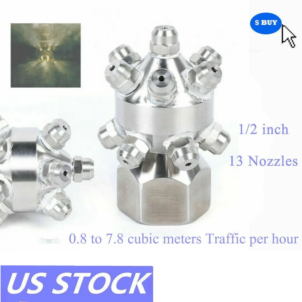 Stainless Cleaning Tank Wash Nozzle Water Rotating PT Full Cone Spray Nozzles for Exhaust Gas Cooling Tank Cleaning