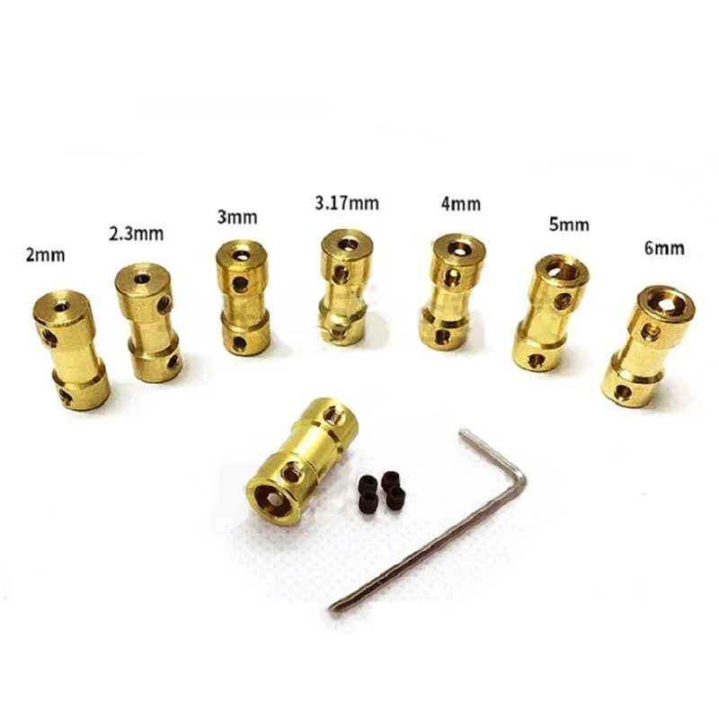 1Pc Coupling 2mm 2.3mm 3 4 5 6mm  Motor Shaft Coupler Connector Sleeve Adapter Brass Transmission Joint for RC Boat Car Airplane
