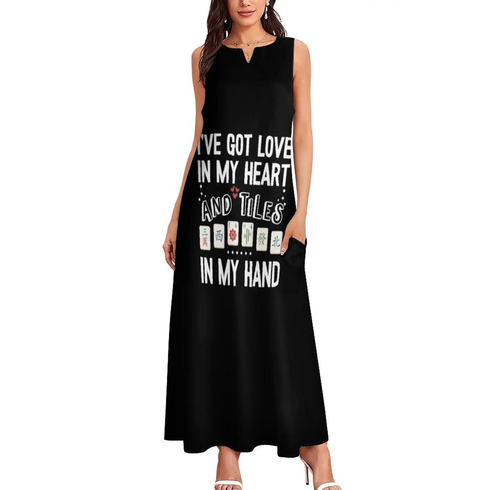 Got Love In My Heart And Tiles In My Hand Mahjongg Game Long Dress dress for women bandage dress