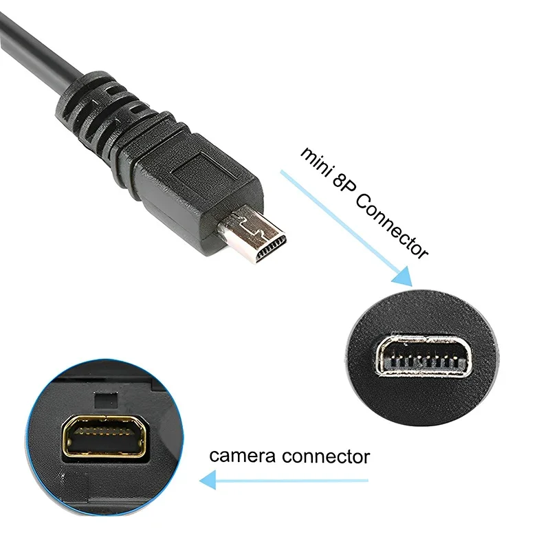 1/1.5M 8 Pin UC-E6 Camera USB Data Cable Cord For Olympus X-30, X-36, X-40, X-41, X-42, X-43, X-560WP, X-730, X-735, Panasonic
