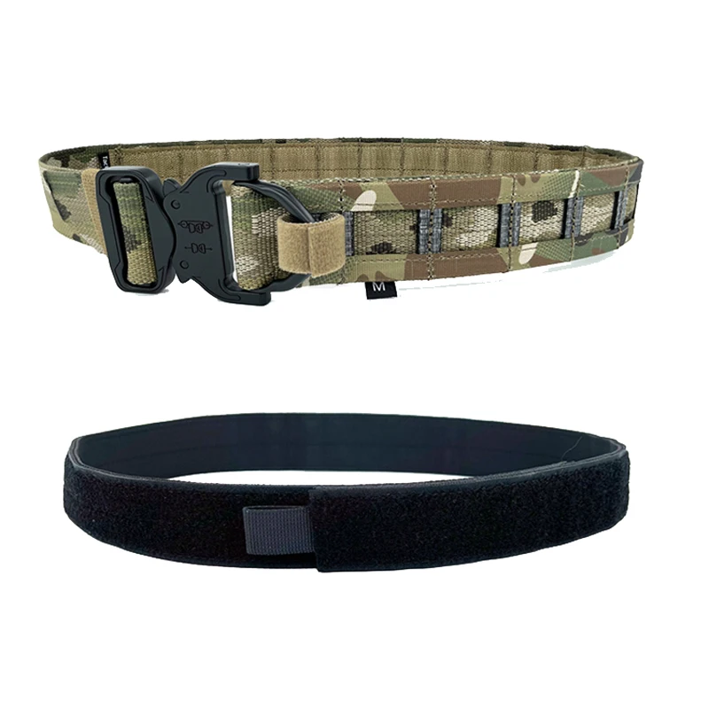 Tactical 1.75 Inch Belt Airsoft Multicam Molle Battle Belt Combat Gear Hunting Double Layer Quick Release Shooting Belt