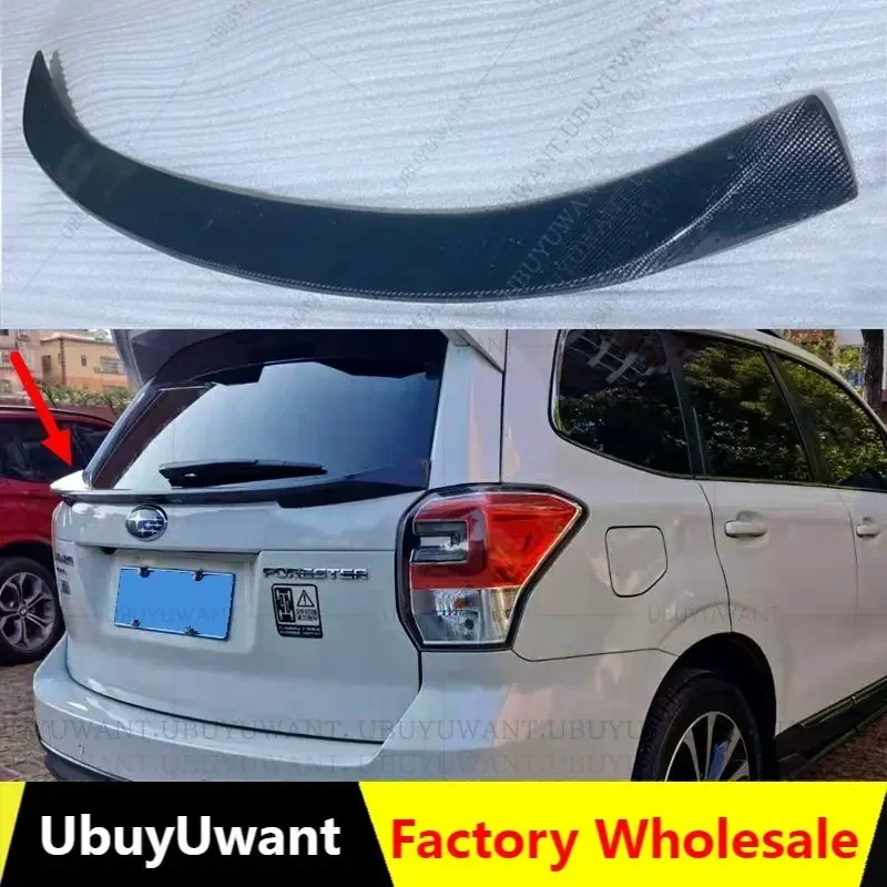 UBUYUWANT For Subaru Forester Rear Middle Spoiler 2013-2017 Rear Carbon Fiber Trunk Spoiler Lip Wing