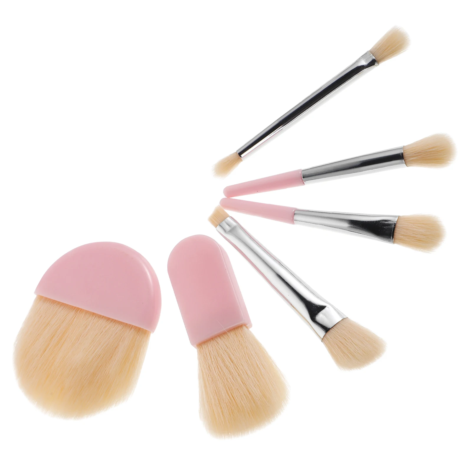 1 conjunto de pincéis de maquiagem para viagem, mini aplicador de blush, base portátil, pincéis de sombra, fibra macia, ferramentas faciais para