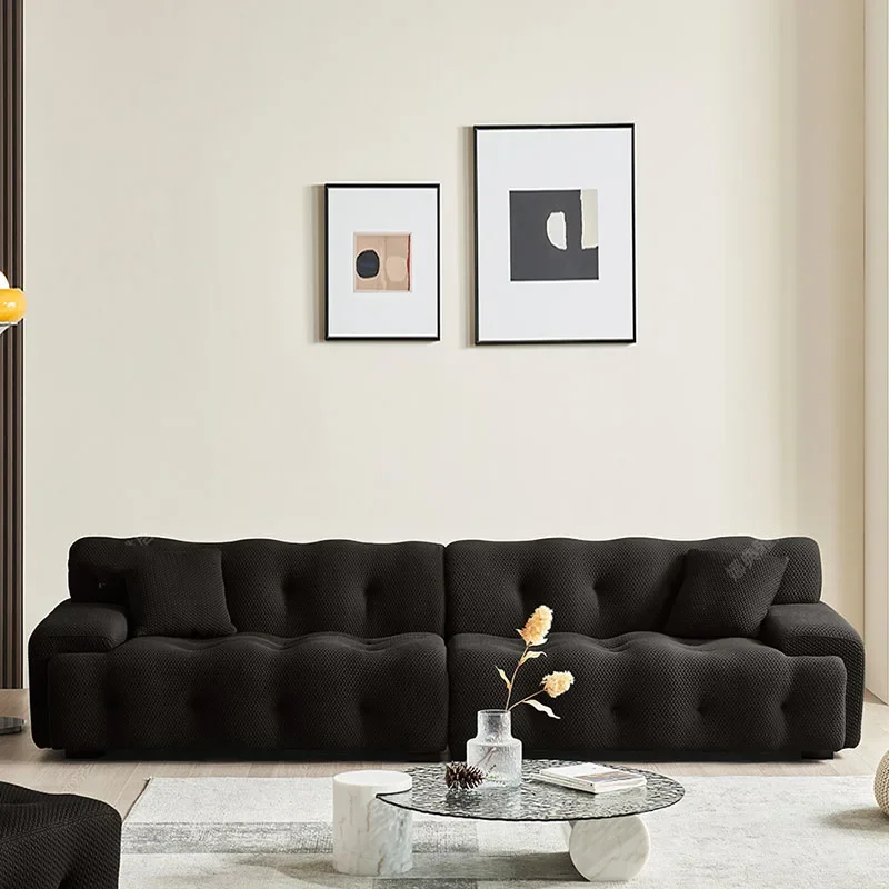 Small Stretch Black Sofa Luxury Simple Comfortable Floor Lounge Lazzy Sofa Sectional Recliner Modern Salon Meuble Home Furniture