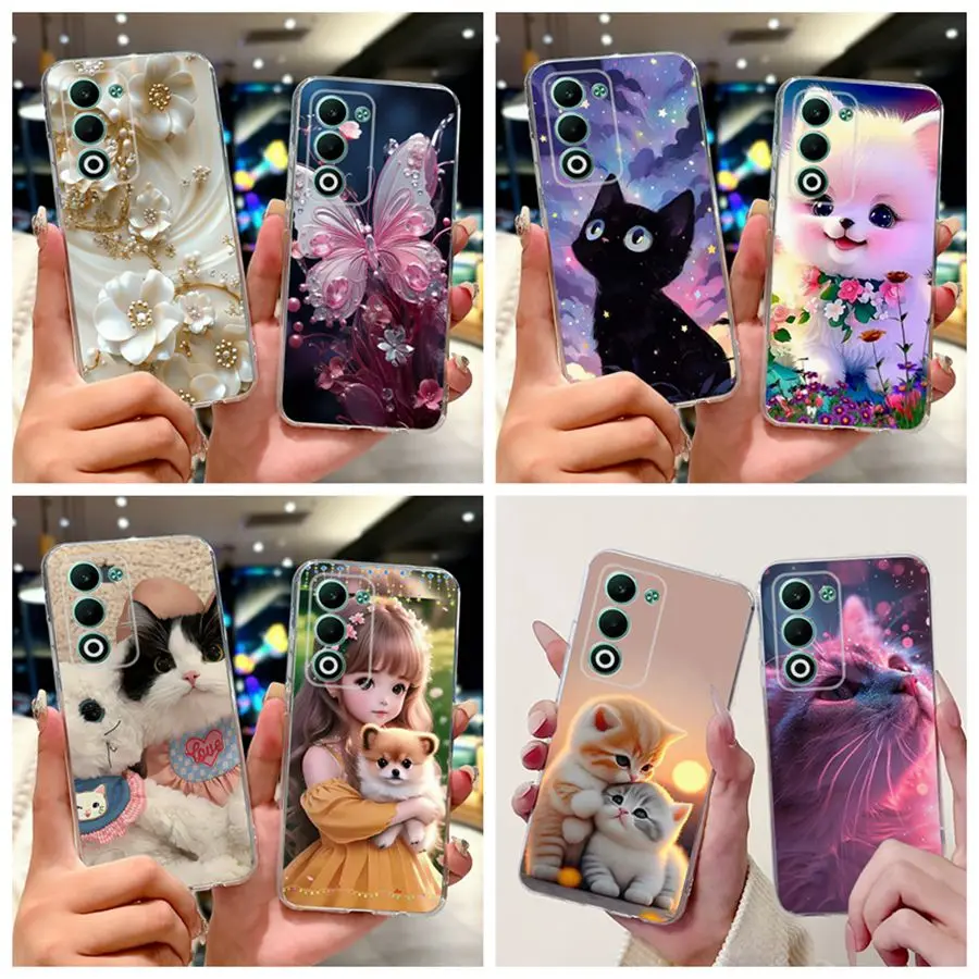 For OPPO A5 5G Case For OPPO CPH2735 Case Cute Cat Soft TPU Silicone Protective Cover for OPPOA5 5G 2025 Phone Back Cover 6.67''