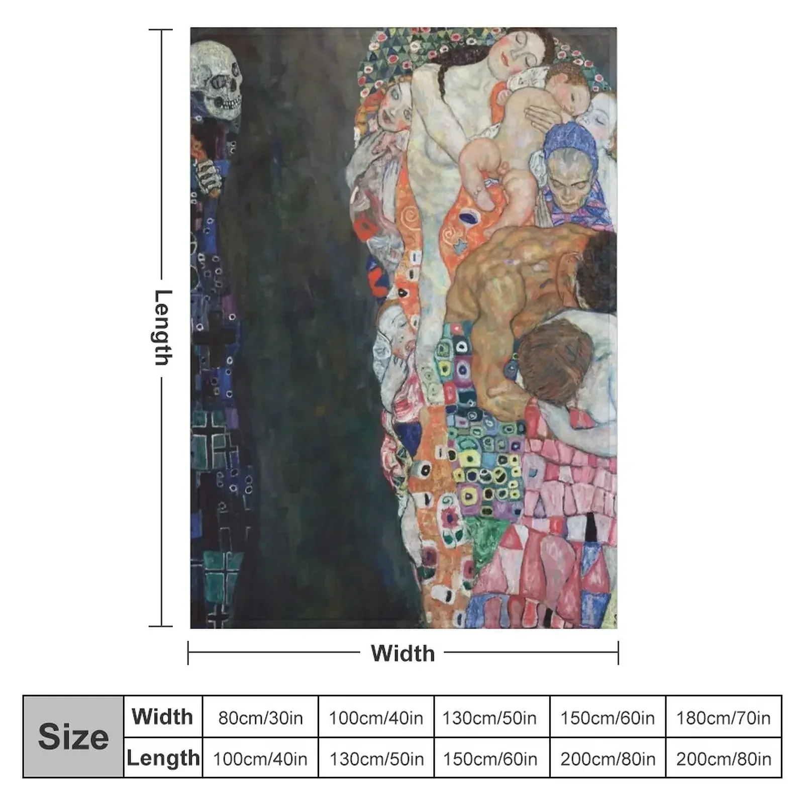 New Death and Life by Gustav Klimt (c 1915) Throw Blanket For Baby Thins Hair decorative Blankets