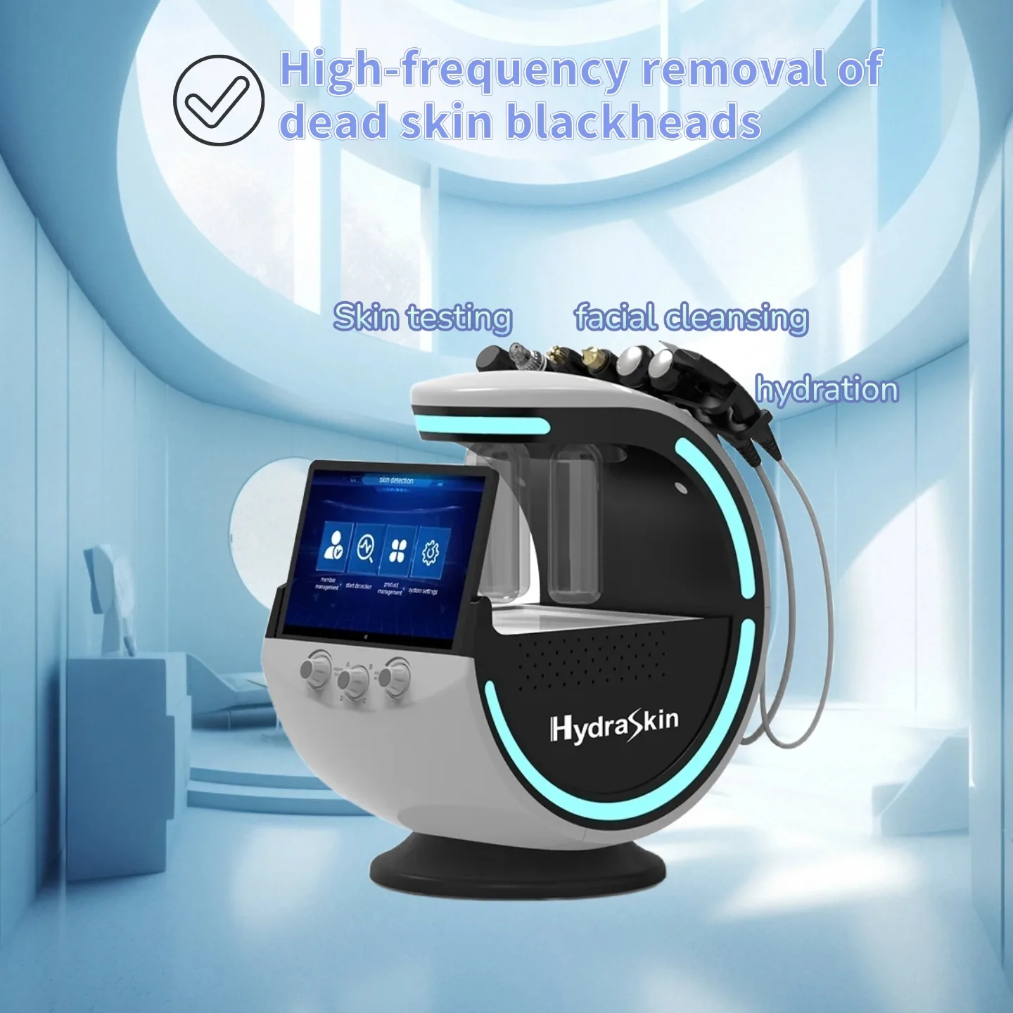 

7 In 1 Intelligent Ice Blue Facial Skin Analysis Ultrasonic Rejuvenation Deep Pore Vacuum Hydra Lift Anti-aging Beauty Machine