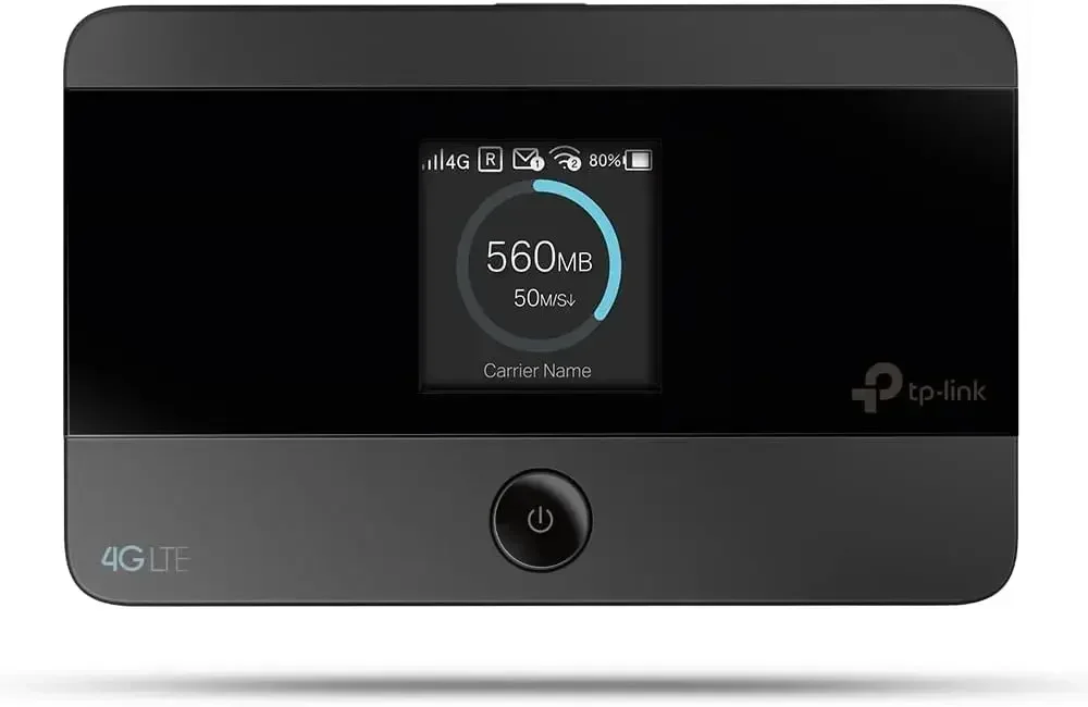 TP-Link M7350 - 4G (CAT4) Tragbarer WLAN-Router، MiFi، Farbbildschirm، 150 ميجابت/ثانية، 2000-mAh-Akku (8 Std. ) كونينج فون 10 جير