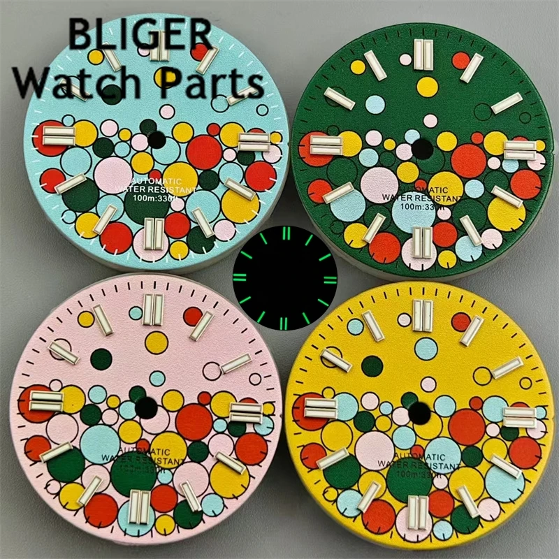 

BLIGER 29mm watch dial luminous dial fit NH35 NH36 ETA2836 2824 Mingzhu DG2813 3804 Miyota 8215 821A Seagull 1612 movement