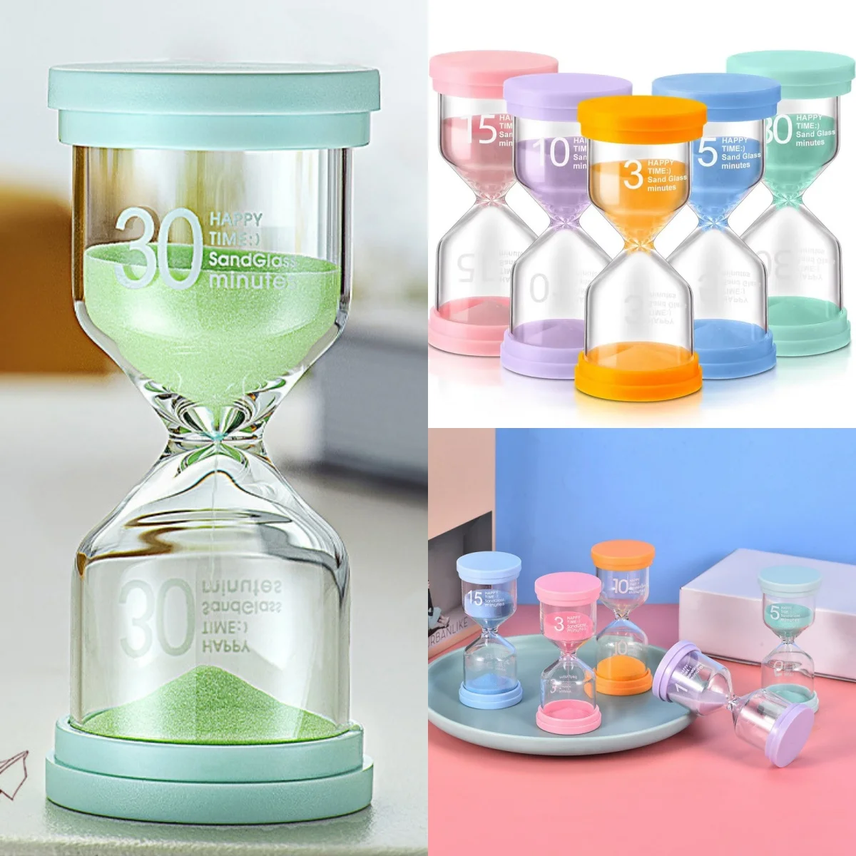30 Minutes Hourglass Sandglass Macaron Hourglass Timer Children Kid Gift Toy Sand Timer Hour Glass Home Decoration Ornament