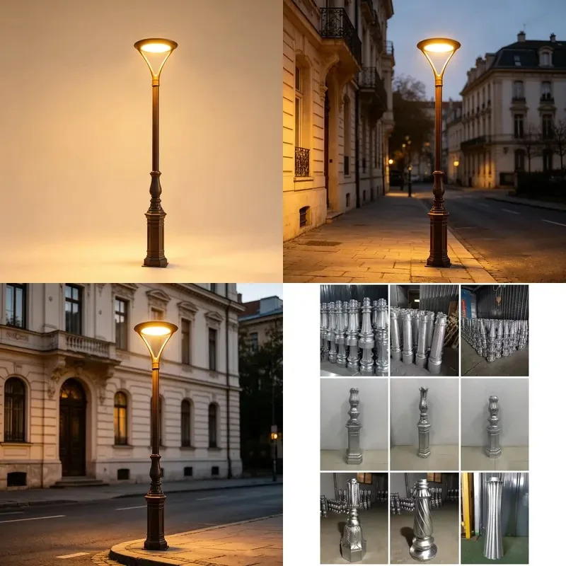 European LED Garden Light Waterproof Outdoor Lamp Post with Motion Sensor Garden Decoration Lighting