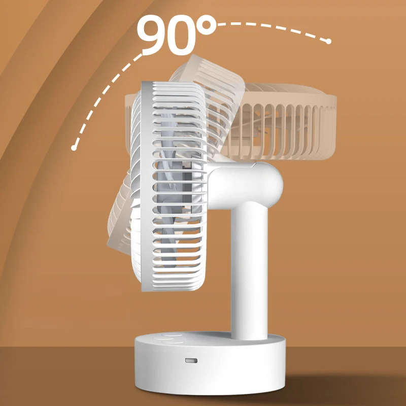 Fan Small White Desktop Timer Mute With Four-speed Adjustable Portable Fan Recharging Models Detachable Desk fan