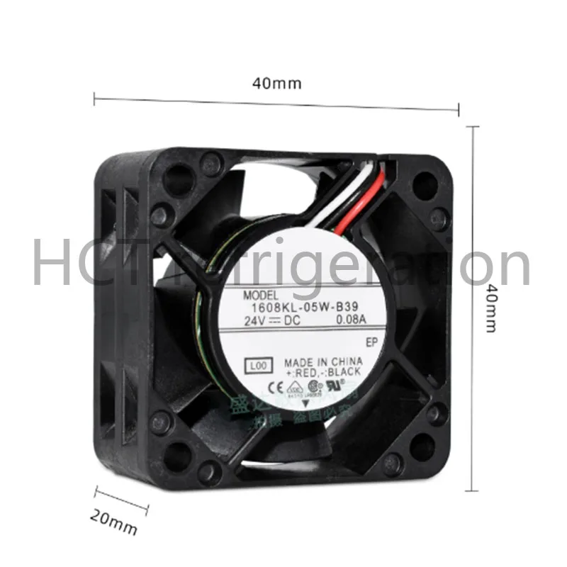 Original 1608KL-05W-B39 DC24V 0.08A 6500RPM 1.92W 0.21MMH2O 29dB-A 8.4CFM Equipped with alarm cooling fan