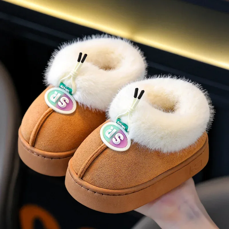 

Children Winter Fashion Cotton Shoes Cartoon Soft Soled Warm Non-slip Girls Home Outdoor Boys Thick-soled Wool Cotton Shoes