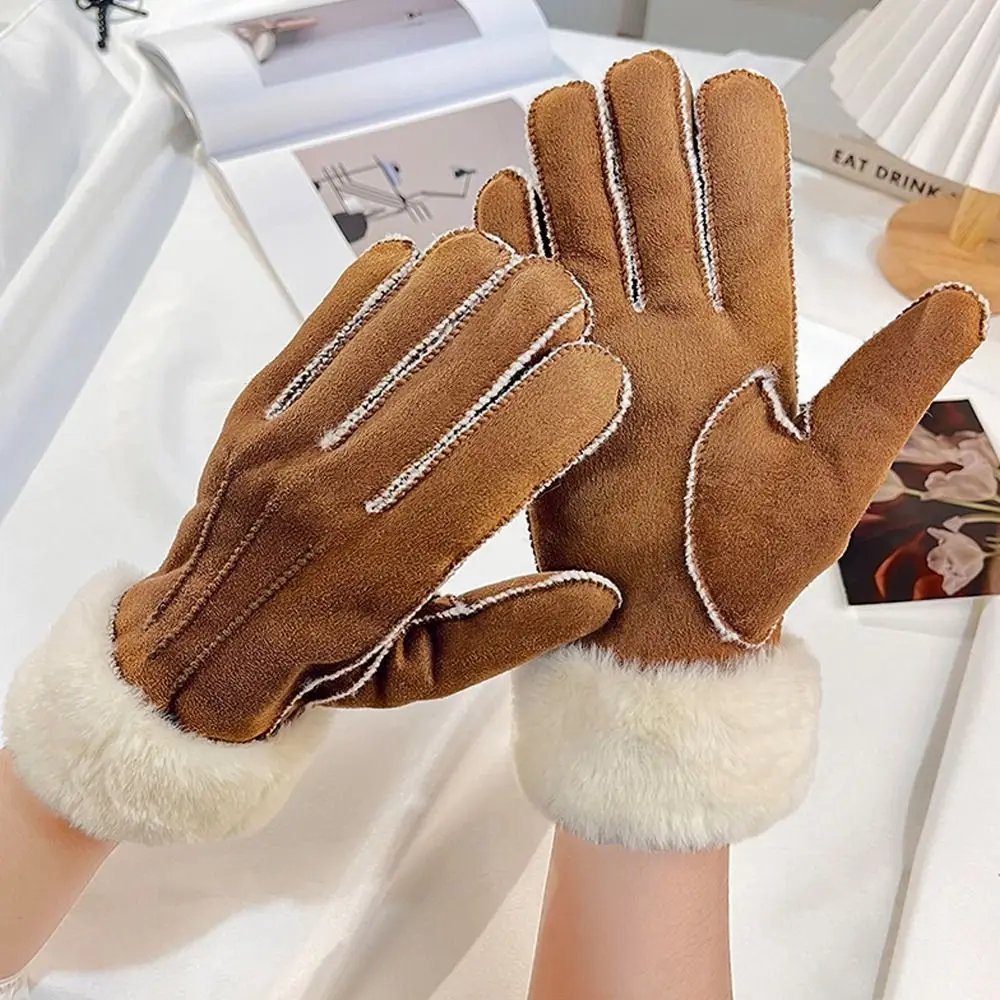 

High Quality Winter Warm Gloves Cold Proof Windproof Touch Screen Gloves Non-slip Casual Thick Plush Gloves Sport Female Gloves