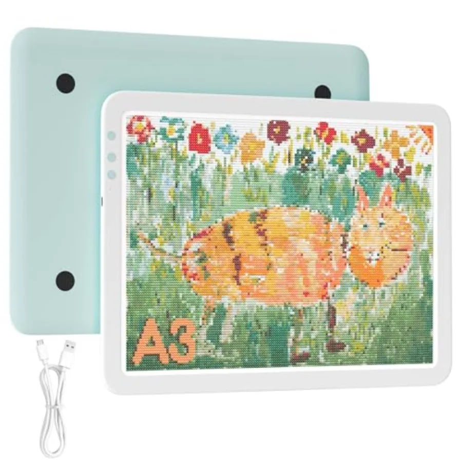 

Rechargeable Tracing Light Box for Diamond Painting Ultra-Thin and Portable Cordless LED Light Board with 3500mAh Battery for W