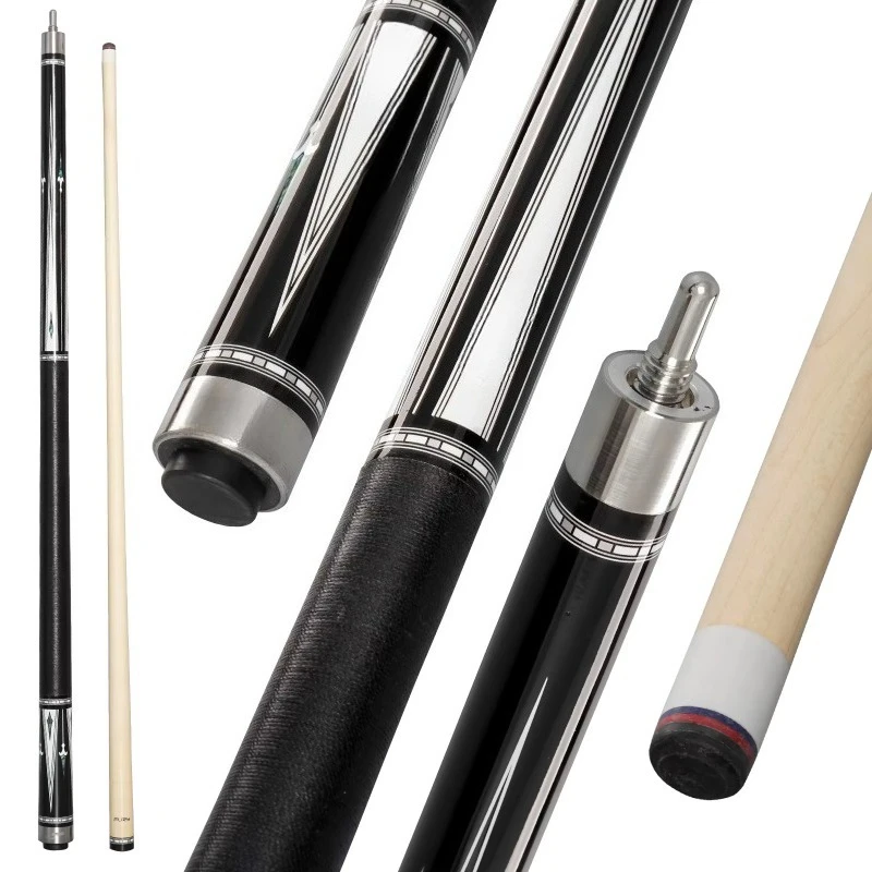 Series Pool Cue - 12.5mm Tip Maple Shaft,   Wrap/Wrap/Leather Grip, Low Deflection Pool Stick