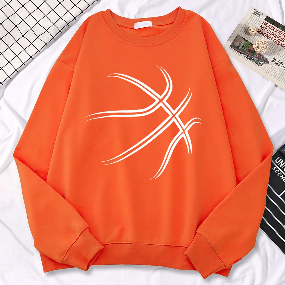 Autumn Trend Womens Pullovers I Am A Basketball Enthusiast Print Hoodies Fleece Soft Sweatshirts Loose Crewneck Female Clothing