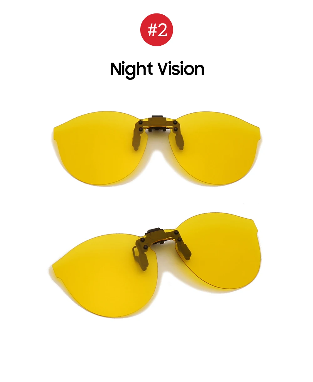 VIVIBEE Red Fishing Flip Up Clip On Polarisierte Sonnenbrille Herren UV400 High Definition Nachtsicht-Fahrlinse – Detail 13