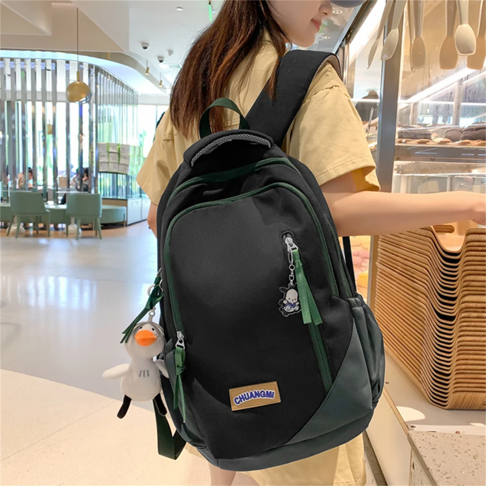 Female Teenager High Capacity Book Bag Girl Travel Laptop Student Backpack Ladies Nylon Fashion Panelled Women School Bags Sac