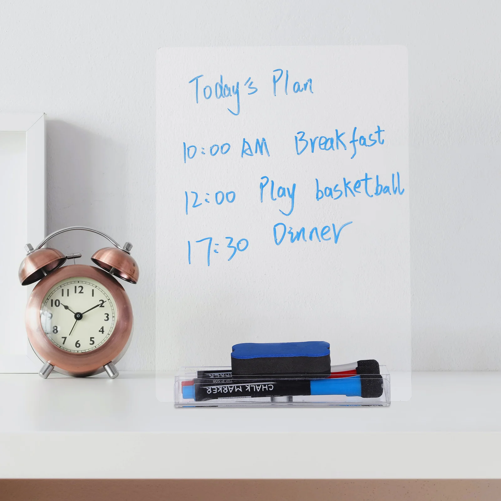 مجموعة سبورة بيضاء لتخطيط سطح المكتب من الأكريليك، لوحة مسح كبيرة مغناطيسية متعددة الوظائف، مذكرة أكريليك شفافة