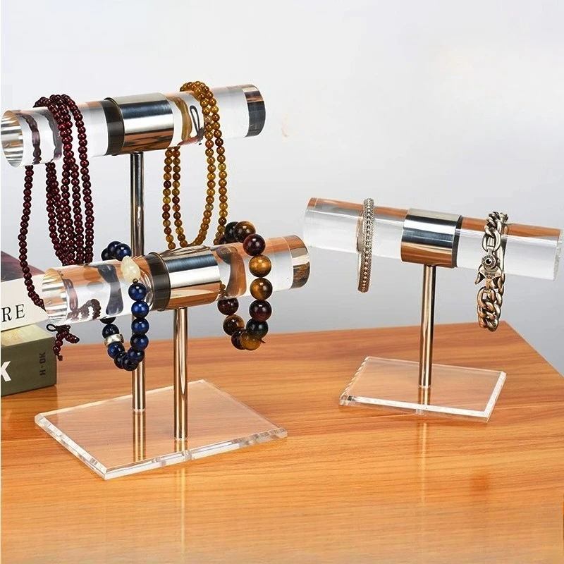 

Acrylic Bracelet Display Rack Necklace Stand Watch Display Shelf Clear Jewelry Displays Racks Ladder Trinket Showcase Props