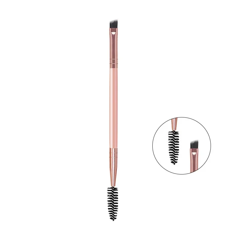 Frauen PVC 2 in 1 Doppelkopf Augenbrauen Pinsel Augenbrauen Puder Make-up Pinsel Wimpern Locken wickler Spiral pinsel Make-up Werkzeuge Dual Use