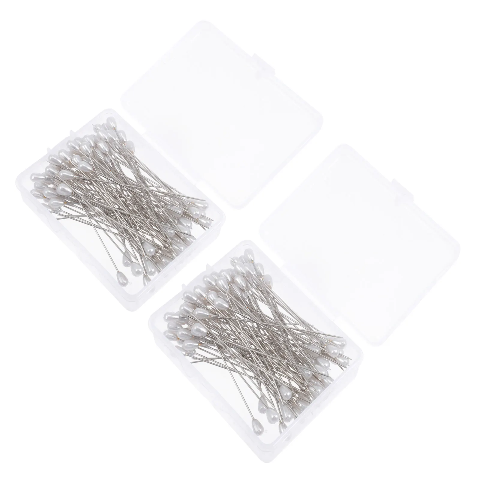

2 Boxes Pearl Head Pins Teardrop Sewing Locating For Diy Wedding Bouquet Craft Projects Straight Pin Sewing Tools Dressmaking