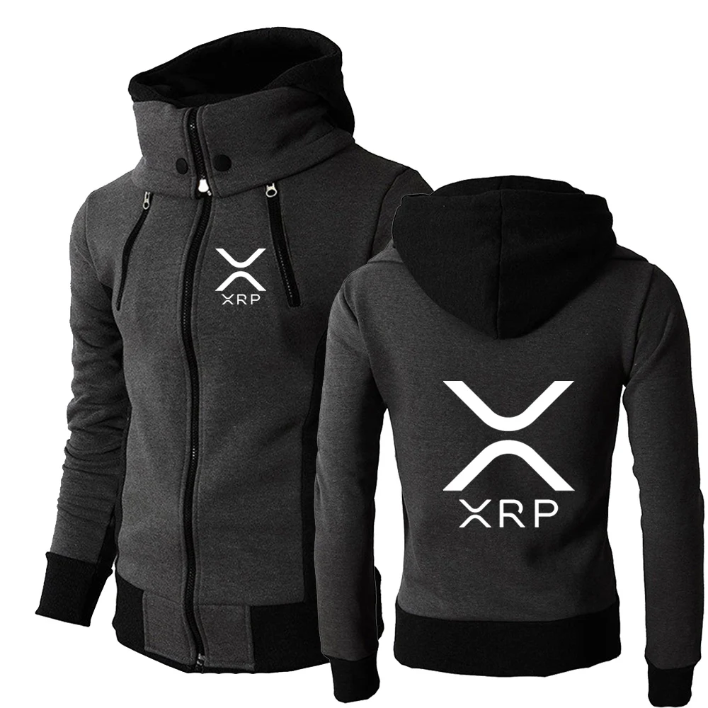 2025 Cryptocurrency Ripple XRP Men's New Spring and Autumn Zipper Hoodie High-quality Causal Comfortable Sports Sweatshirts Tops