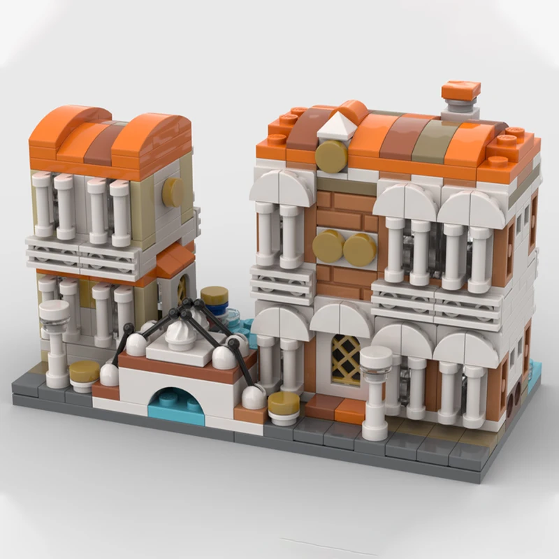 472pcs MOC Mini Venetian Houses Bricklink Designer Program Model Building Blocks Design Collection Parts Bundle Vehicle Toy Gift